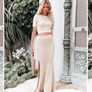 Vici crochet maxi skirt